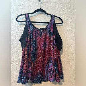 Bila Open Shoulder Flowy Blouse, Size Large